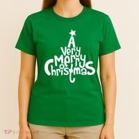 A Very Merry Christmas Tree Logo T-Shirt thumb 4