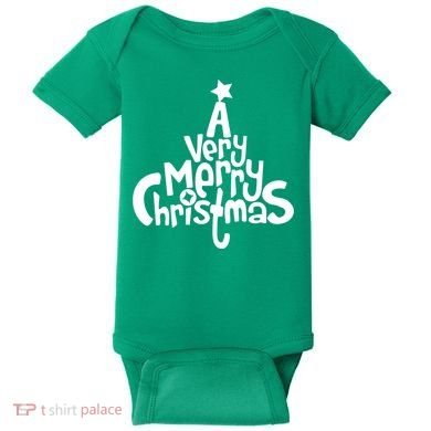 A Very Merry Christmas Tree Logo Baby Bodysuit