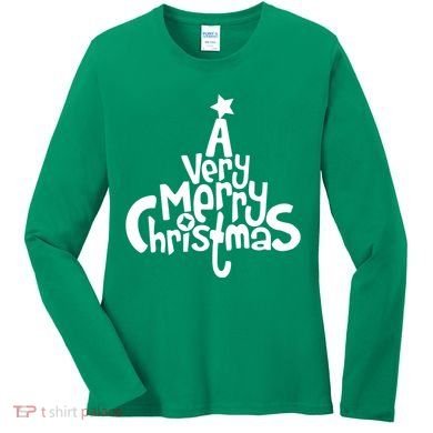 A Very Merry Christmas Tree Logo Women's Long Sleeve Shirt