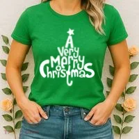 A Very Merry Christmas Tree Logo Women's T-Shirt thumb 2