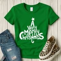 A Very Merry Christmas Tree Logo Women's T-Shirt thumb 3