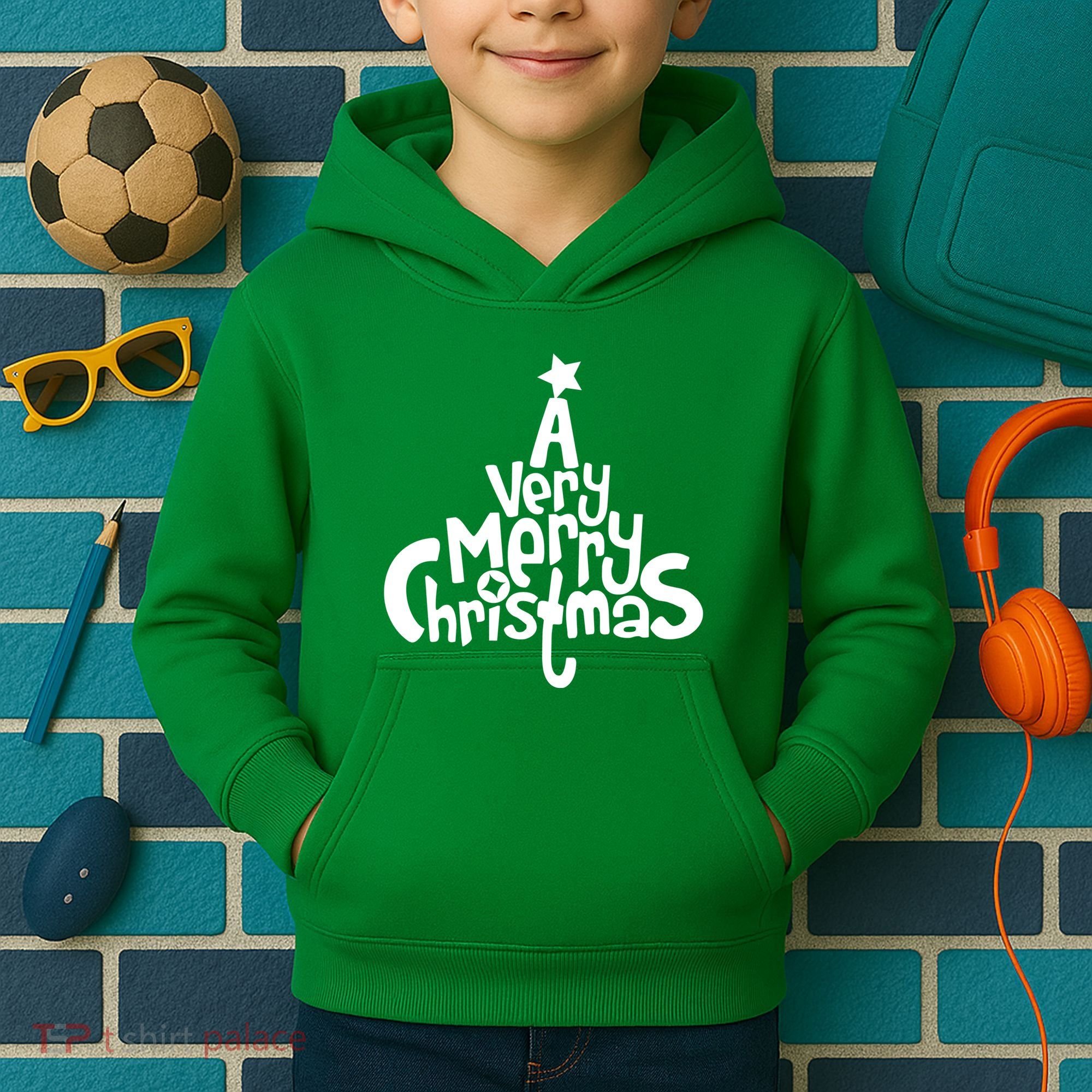 A Very Merry Christmas Tree Logo Kids Hoodie