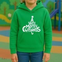 A Very Merry Christmas Tree Logo Kids Hoodie thumb 3