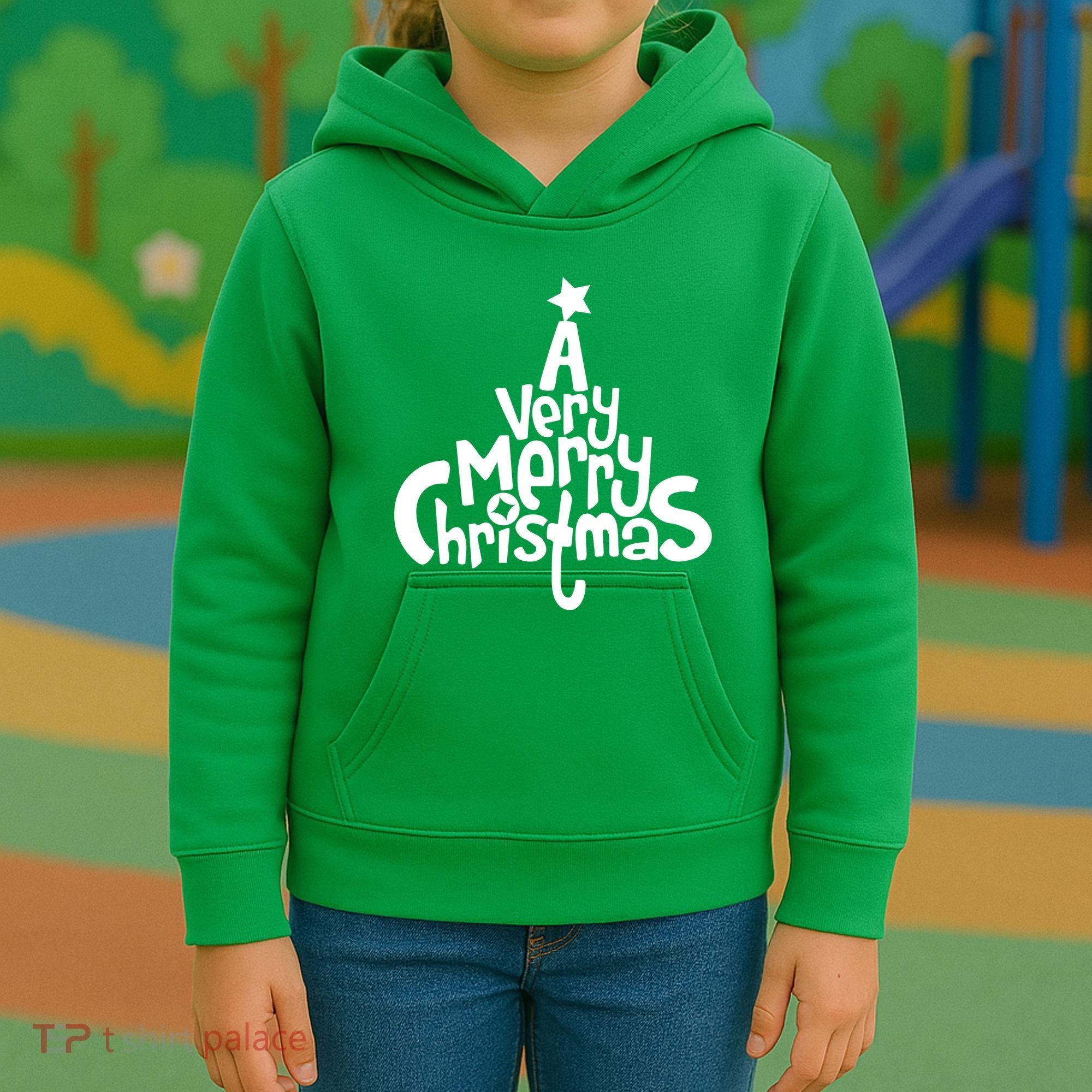 A Very Merry Christmas Tree Logo Kids Hoodie