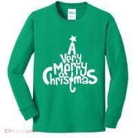 A Very Merry Christmas Tree Logo Kids Long Sleeve Shirt thumb 0