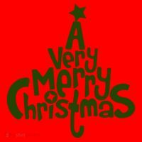 A Very Merry Christmas Tree Logo Santa Hat thumb 1