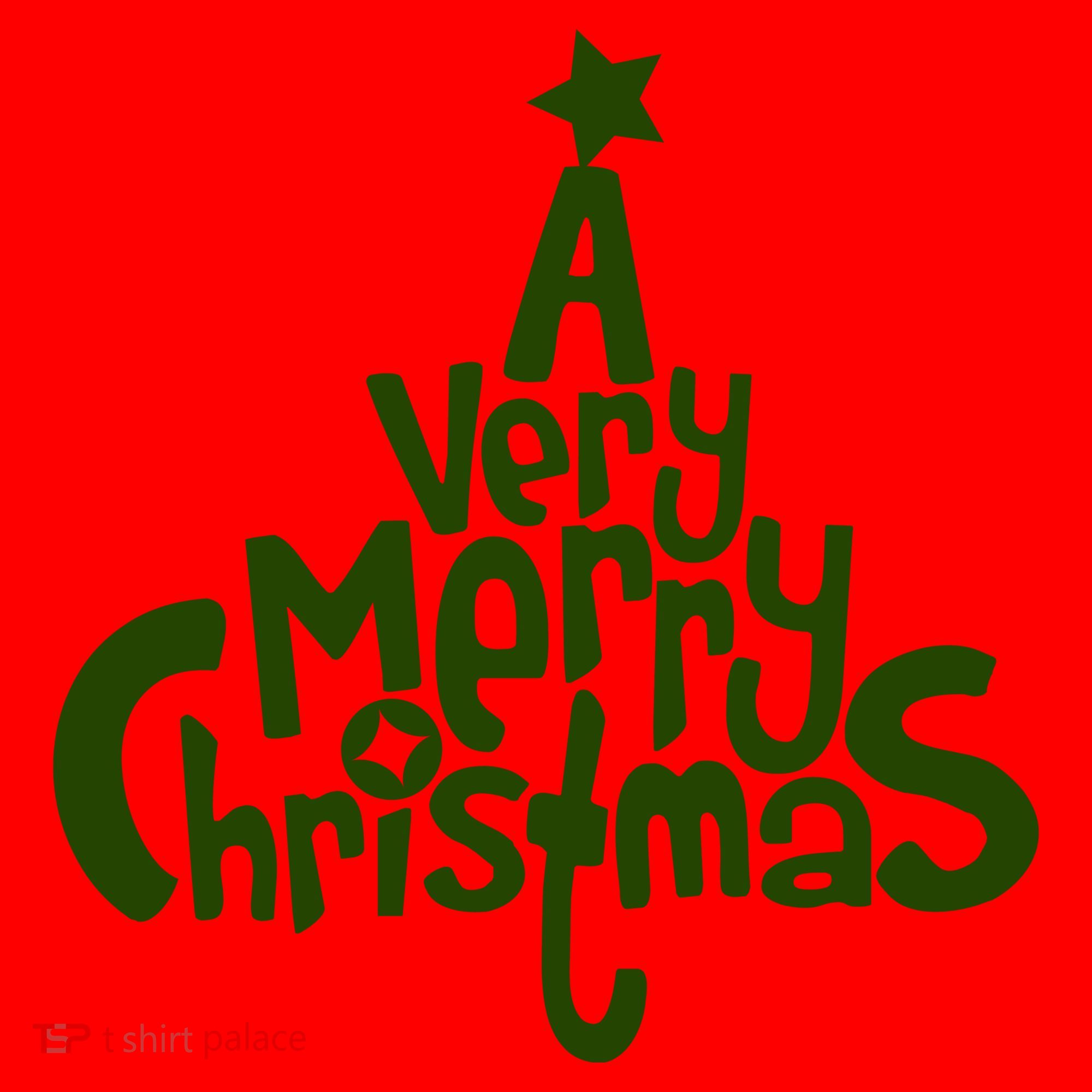 A Very Merry Christmas Tree Logo Santa Hat