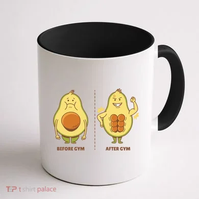 Avocado Gym Abs Coffee Mug back