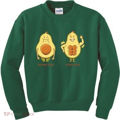 Avocado Gym Abs Kids Sweatshirt