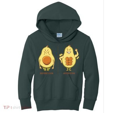 Avocado Gym Abs Kids Hoodie