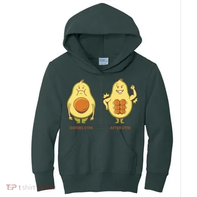 Avocado Gym Abs Kids Hoodie