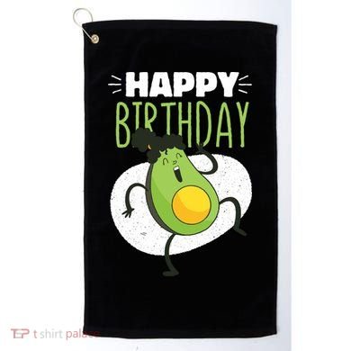 Avocado Happy Birthday Golf Towel