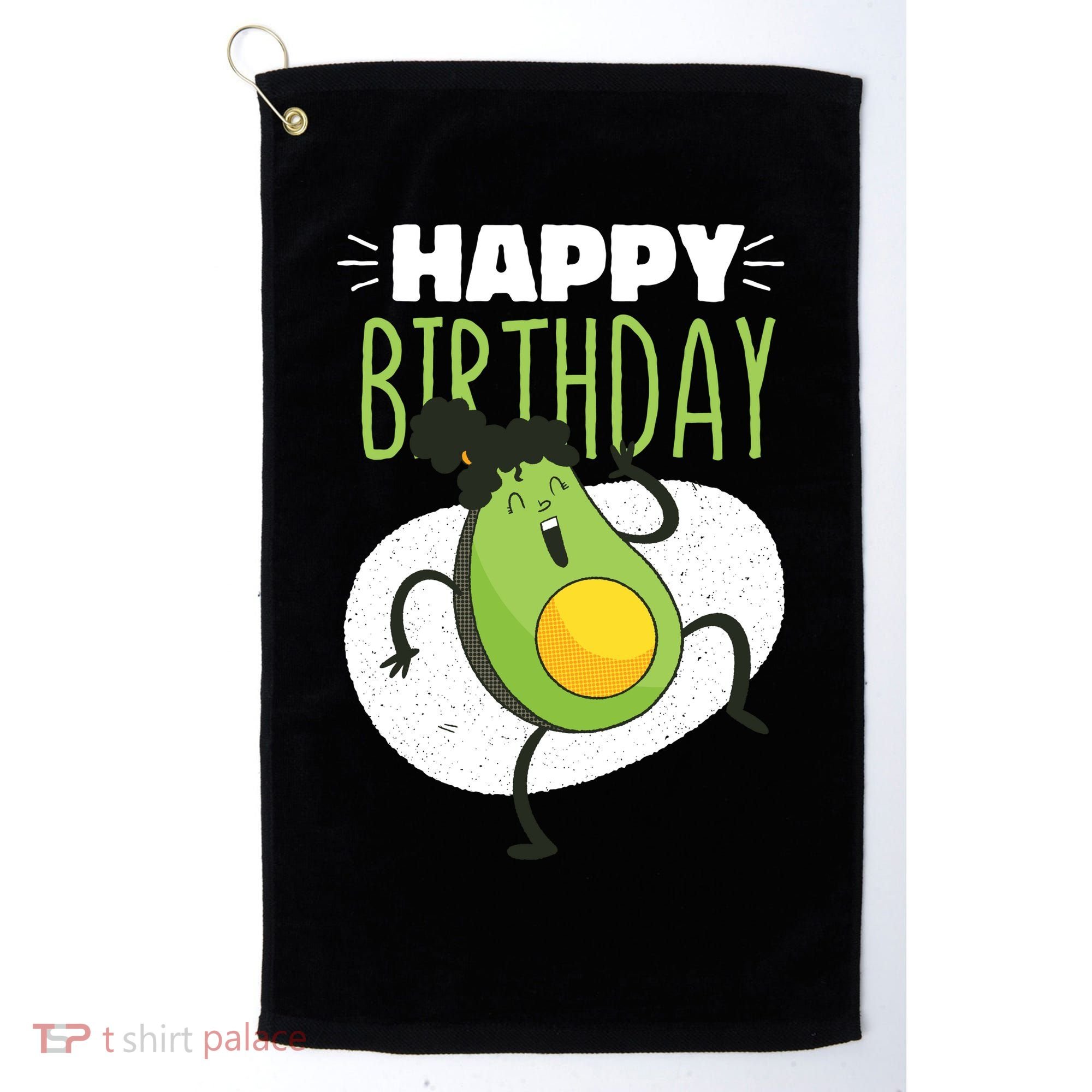 Avocado Happy Birthday Golf Towel