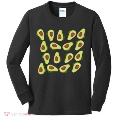 Avocados Pattern Guacamole Costume Kids Long Sleeve Shirt