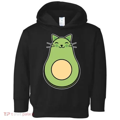 Avocato Avacado Cat Cute Toddler Hoodie