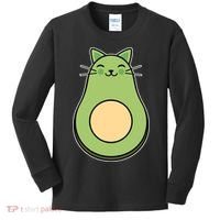 Avocato Avacado Cat Cute Kids Long Sleeve Shirt thumb 0