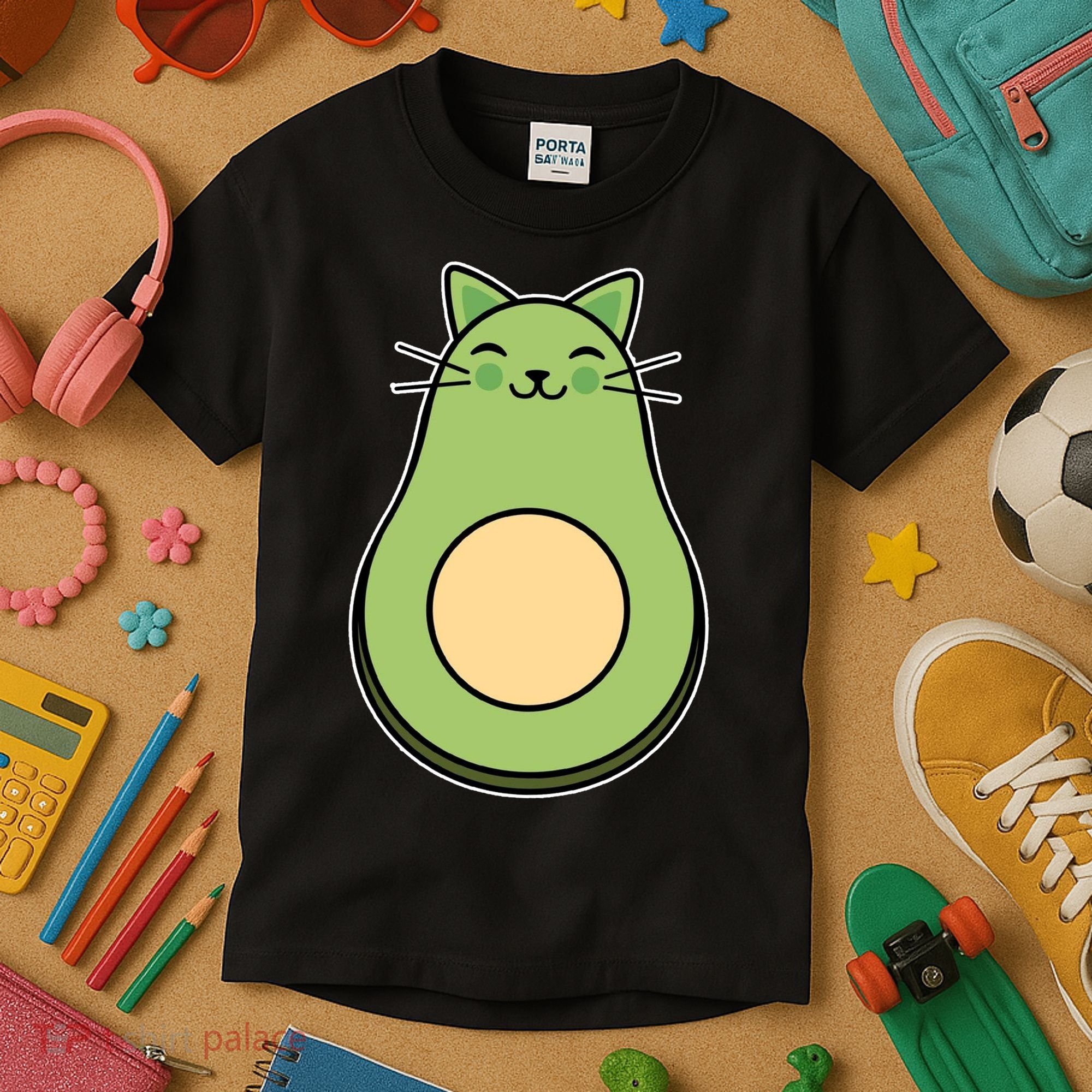 Avocato Avacado Cat Cute Kids T-Shirt