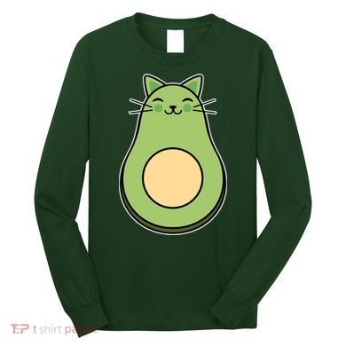 Avocato Avacado Cat Cute Long Sleeve Shirt