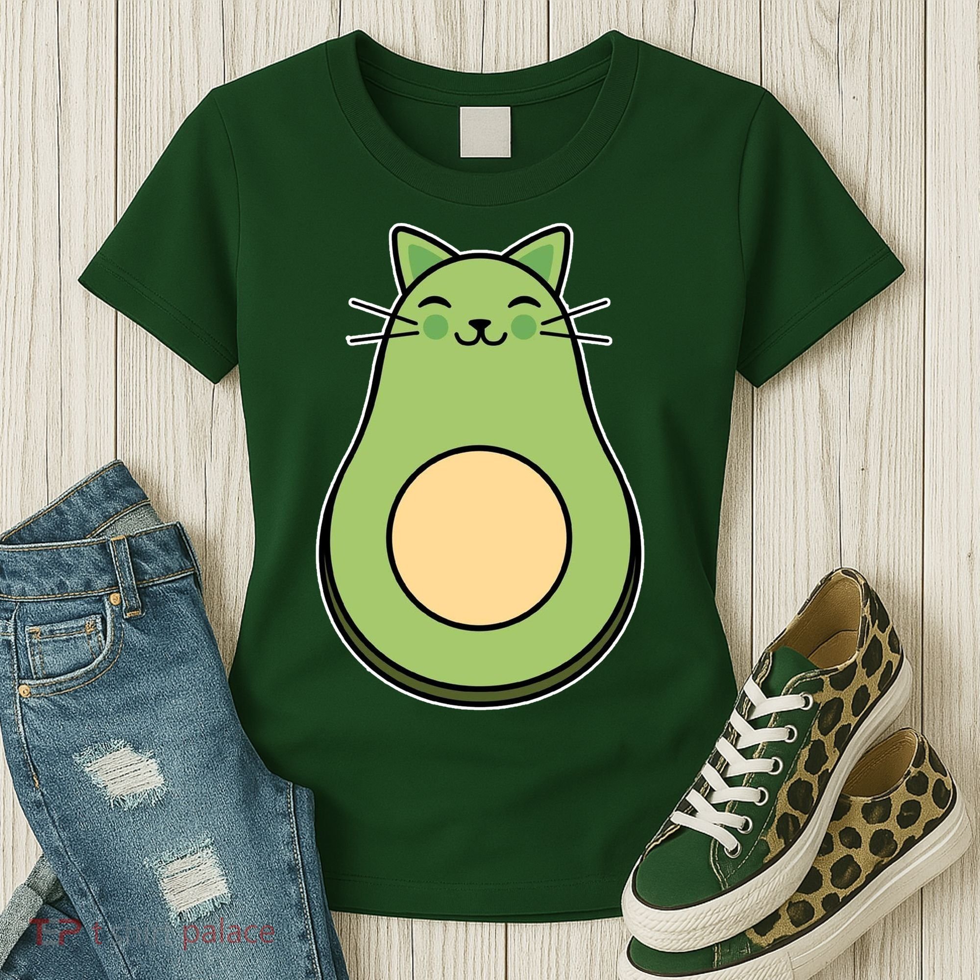 Avocato Avacado Cat Cute Women's T-Shirt