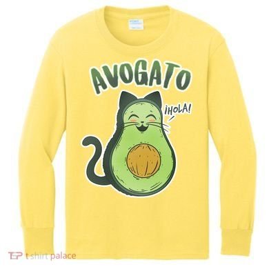 Avogato Cat Hola Kids Long Sleeve Shirt