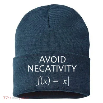 Avoid Negativity Math Joke Sustainable Knit Beanie