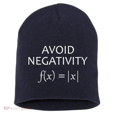 Avoid Negativity Math Joke Short Acrylic Beanie