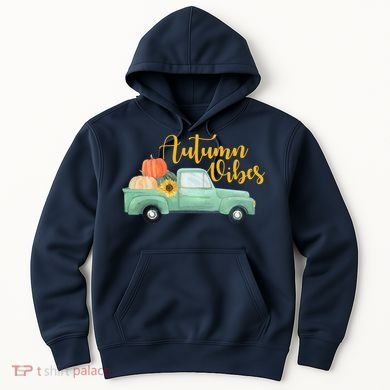 Autumn Vibes Pumpkin Truck Hoodie