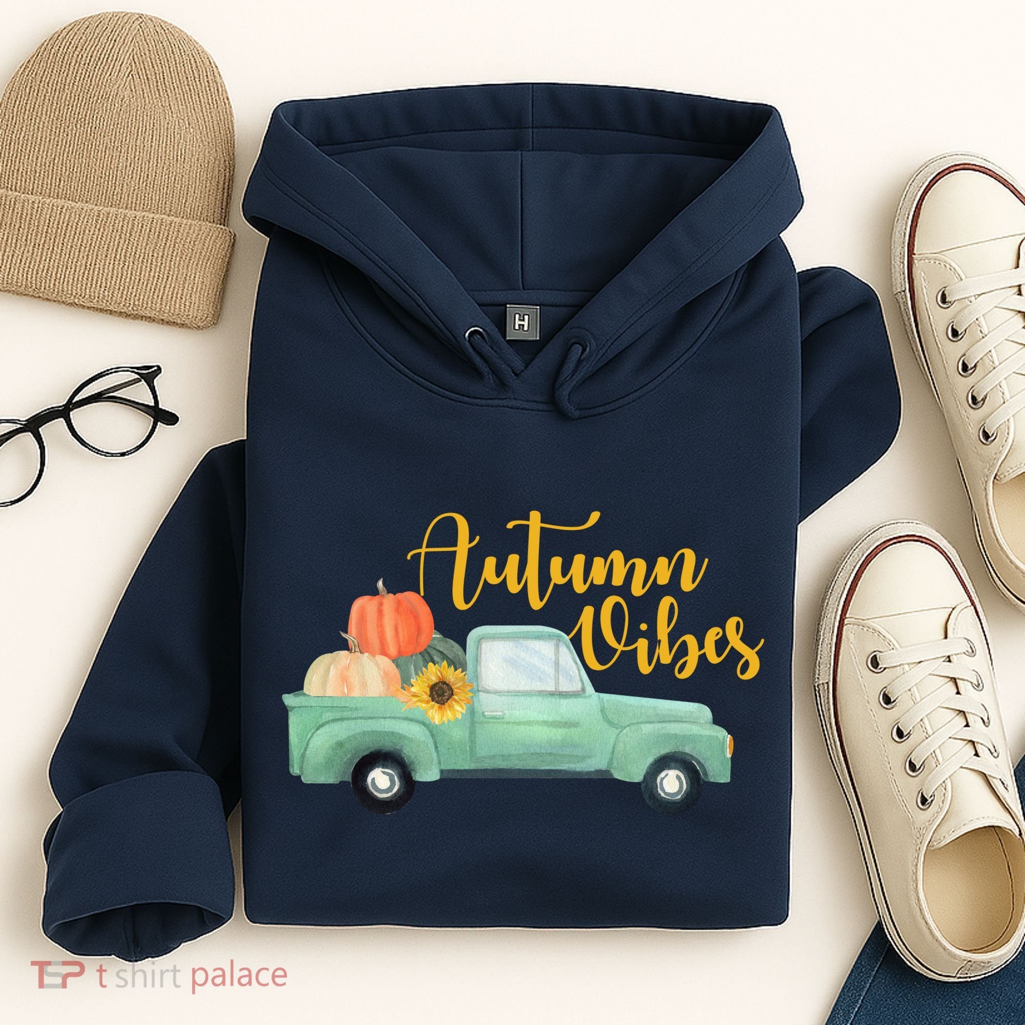 Autumn Vibes Pumpkin Truck Hoodie