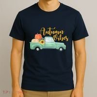 Autumn Vibes Pumpkin Truck T-Shirt thumb 3
