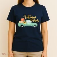 Autumn Vibes Pumpkin Truck T-Shirt thumb 4