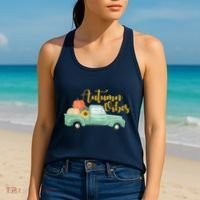 Autumn Vibes Pumpkin Truck Women's Tank Top thumb 2