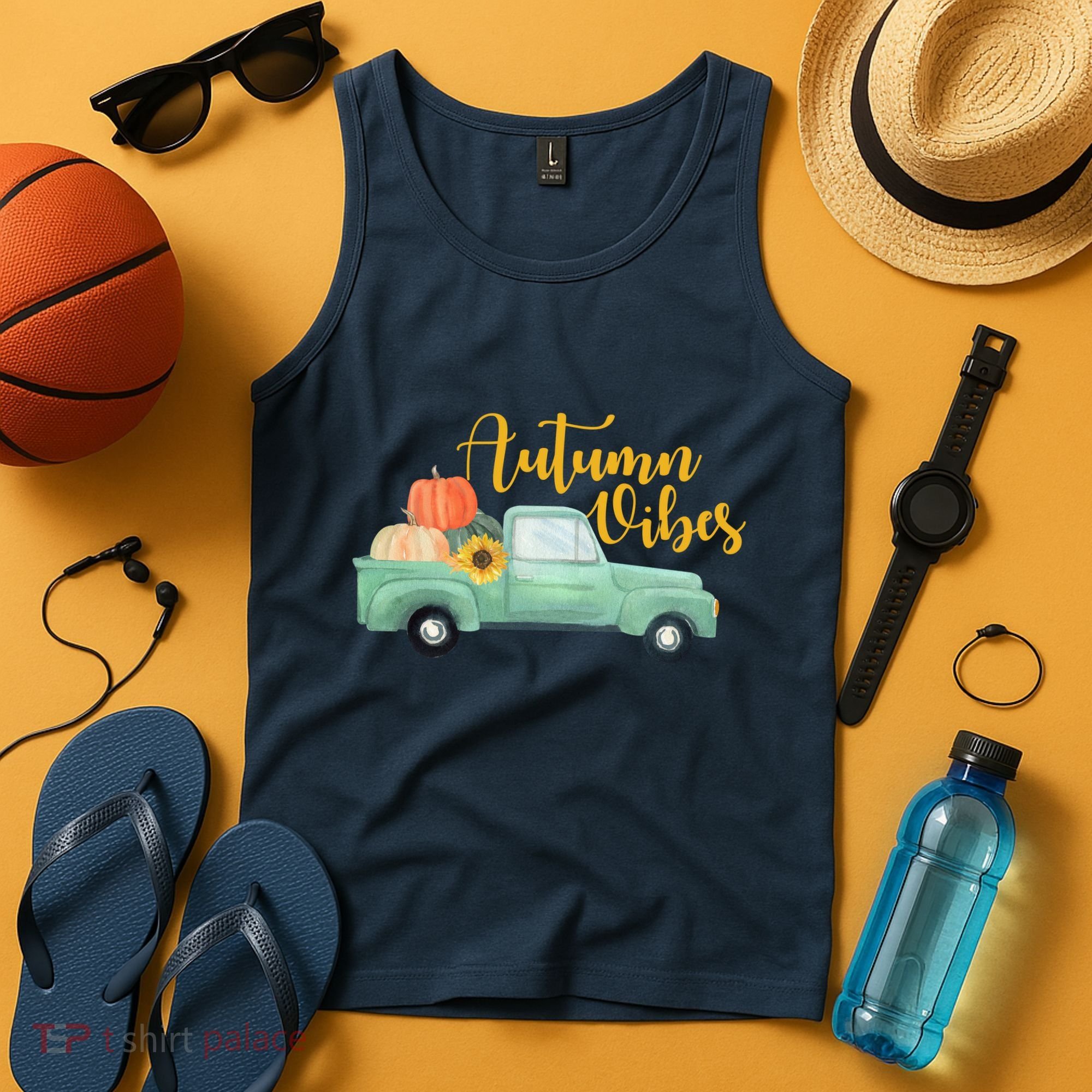 Autumn Vibes Pumpkin Truck Tank Top