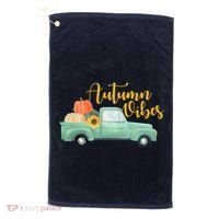 Autumn Vibes Pumpkin Truck Golf Towel thumb 0