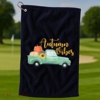 Autumn Vibes Pumpkin Truck Golf Towel thumb 1