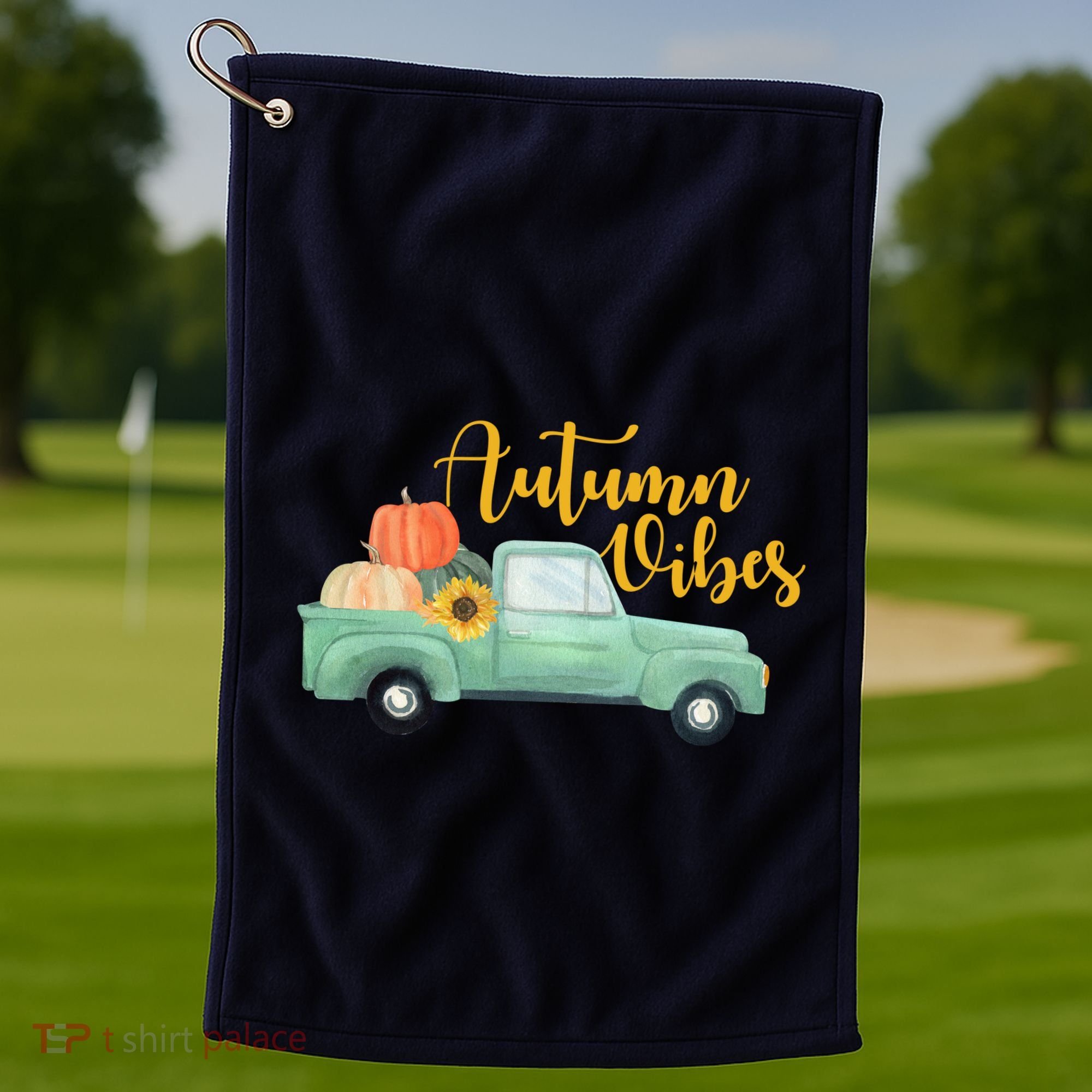 Autumn Vibes Pumpkin Truck Golf Towel