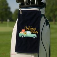 Autumn Vibes Pumpkin Truck Golf Towel thumb 2