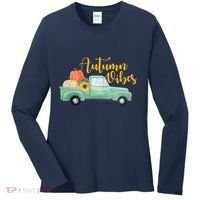 Autumn Vibes Pumpkin Truck Women's Long Sleeve Shirt thumb 0