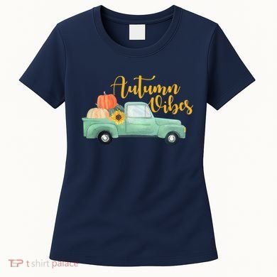 Autumn Vibes Pumpkin Truck Women's T-Shirt