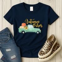 Autumn Vibes Pumpkin Truck Women's T-Shirt thumb 3
