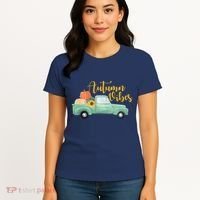 Autumn Vibes Pumpkin Truck Women's T-Shirt thumb 4