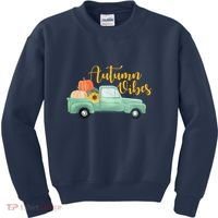 Autumn Vibes Pumpkin Truck Kids Sweatshirt thumb 0