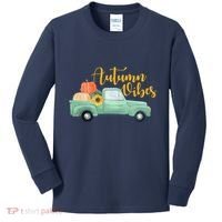 Autumn Vibes Pumpkin Truck Kids Long Sleeve Shirt thumb 0