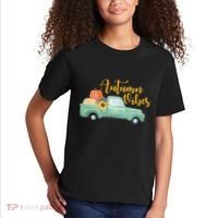 Autumn Vibes Pumpkin Truck Kids T-Shirt thumb 2