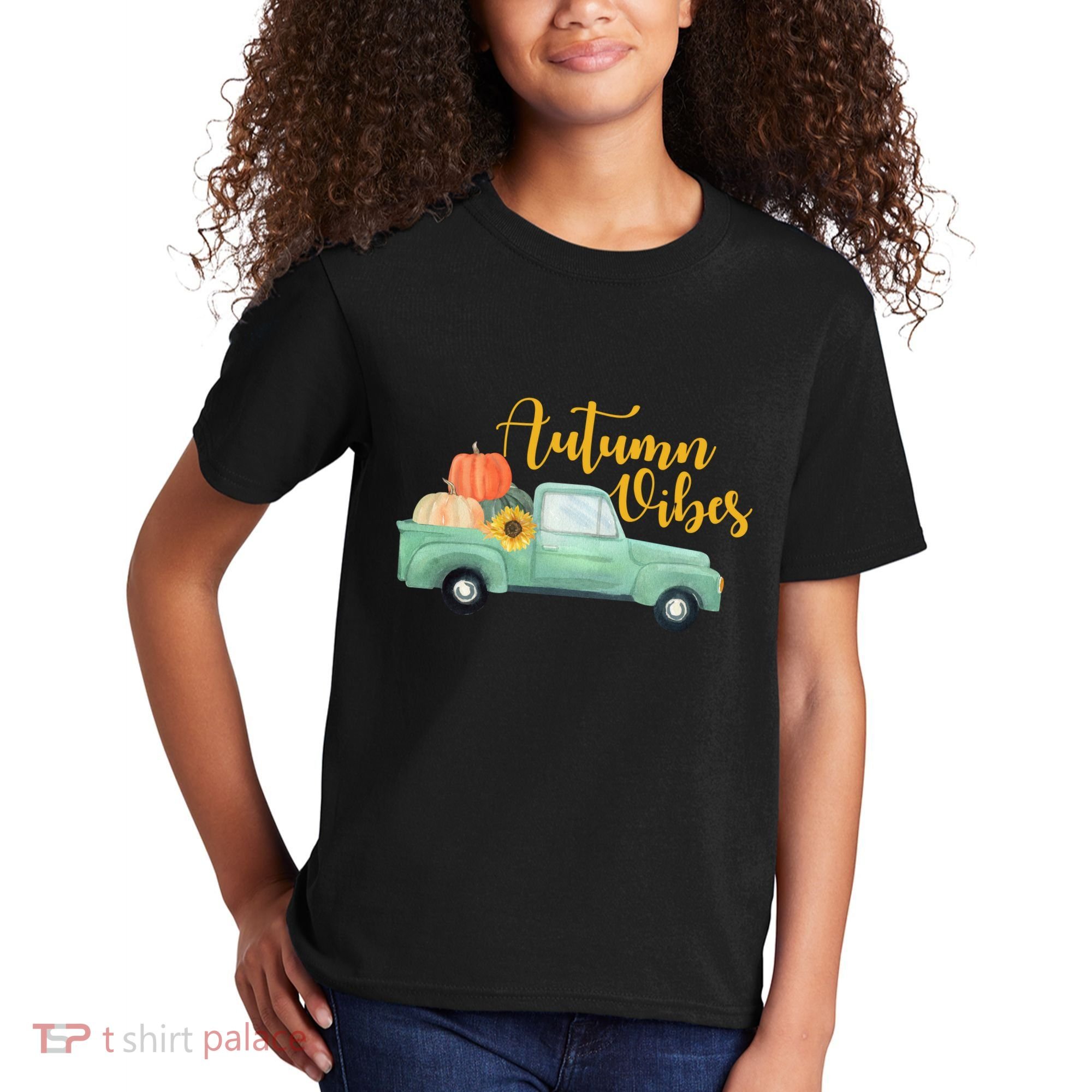 Autumn Vibes Pumpkin Truck Kids T-Shirt