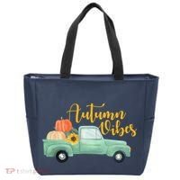 Autumn Vibes Pumpkin Truck Tote Bag thumb 0