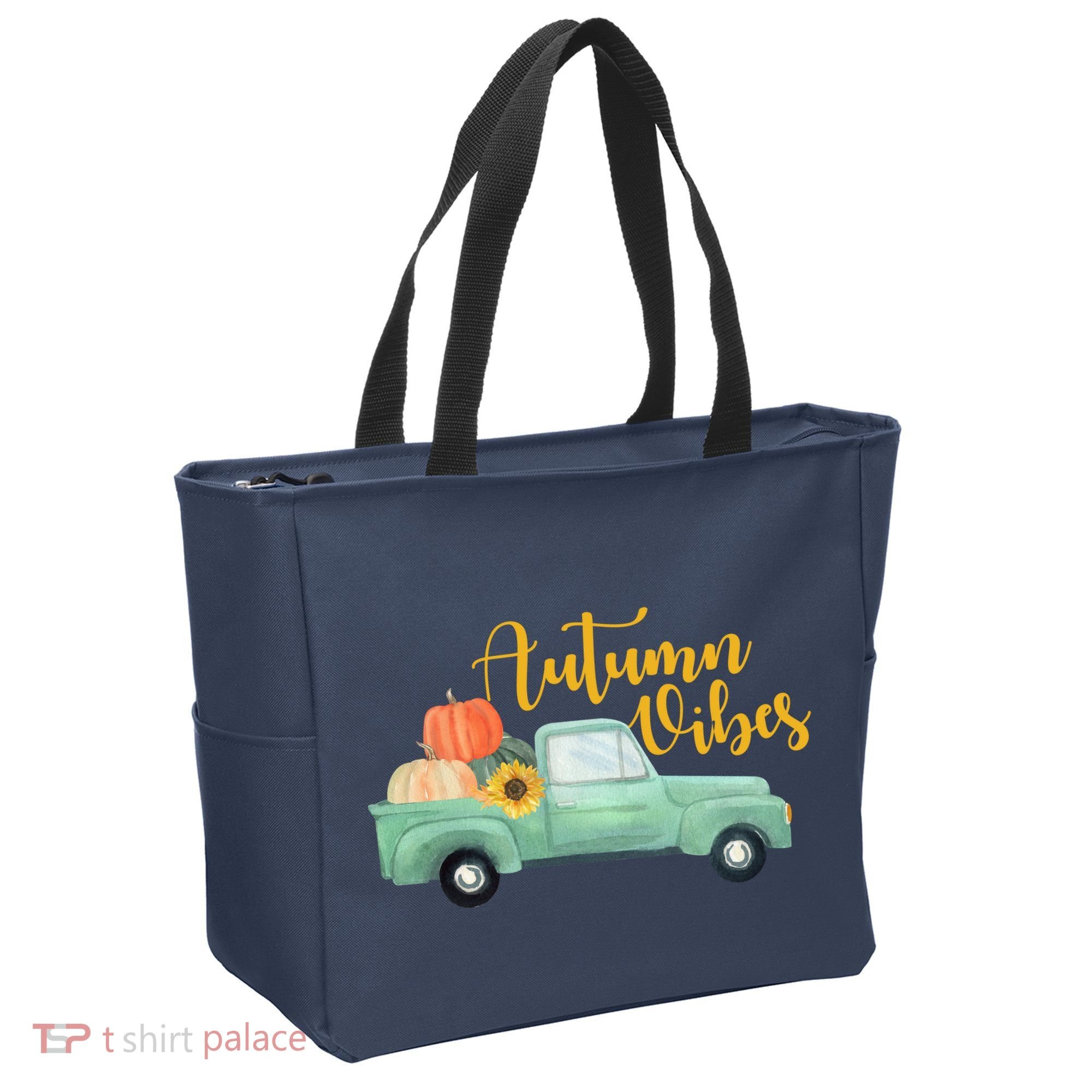 Autumn Vibes Pumpkin Truck Tote Bag