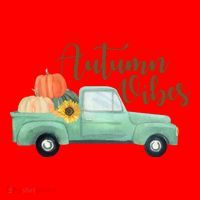Autumn Vibes Pumpkin Truck Santa Hat thumb 1