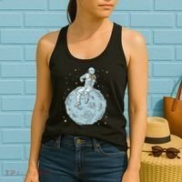 Astronaut Violin Player Violinist Viola Classical Music Women's Tank Top thumb 2