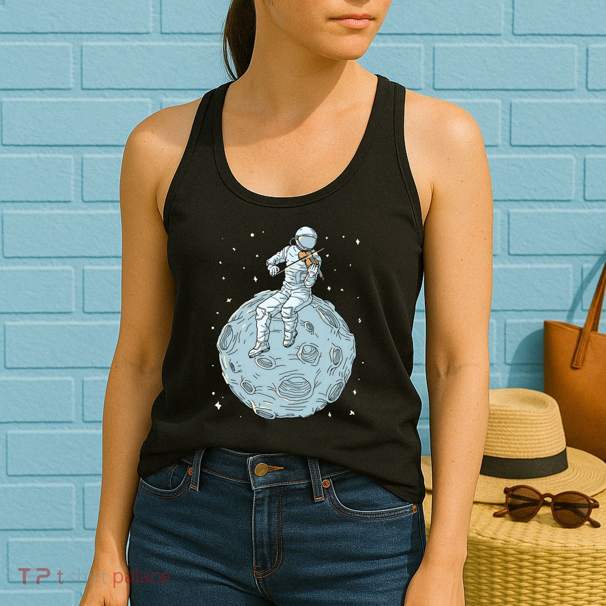 Astronaut Violin Player Violinist Viola Classical Music Women's Tank Top