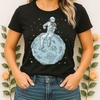 Astronaut Violin Player Violinist Viola Classical Music Women's T-Shirt thumb 2